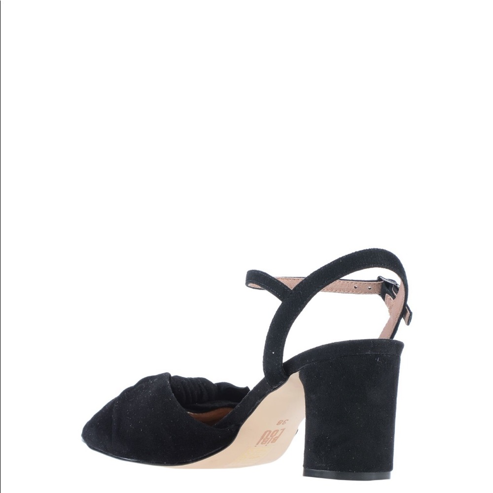 Bibi Lou Black Suede Knotted Striped Heeled